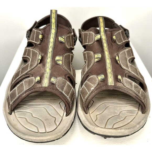 FJ Footjoy Mens Golf Sandals Greenjoy 45697 Soft Spike Adjustable Brown Size 12M - Picture 2 of 9